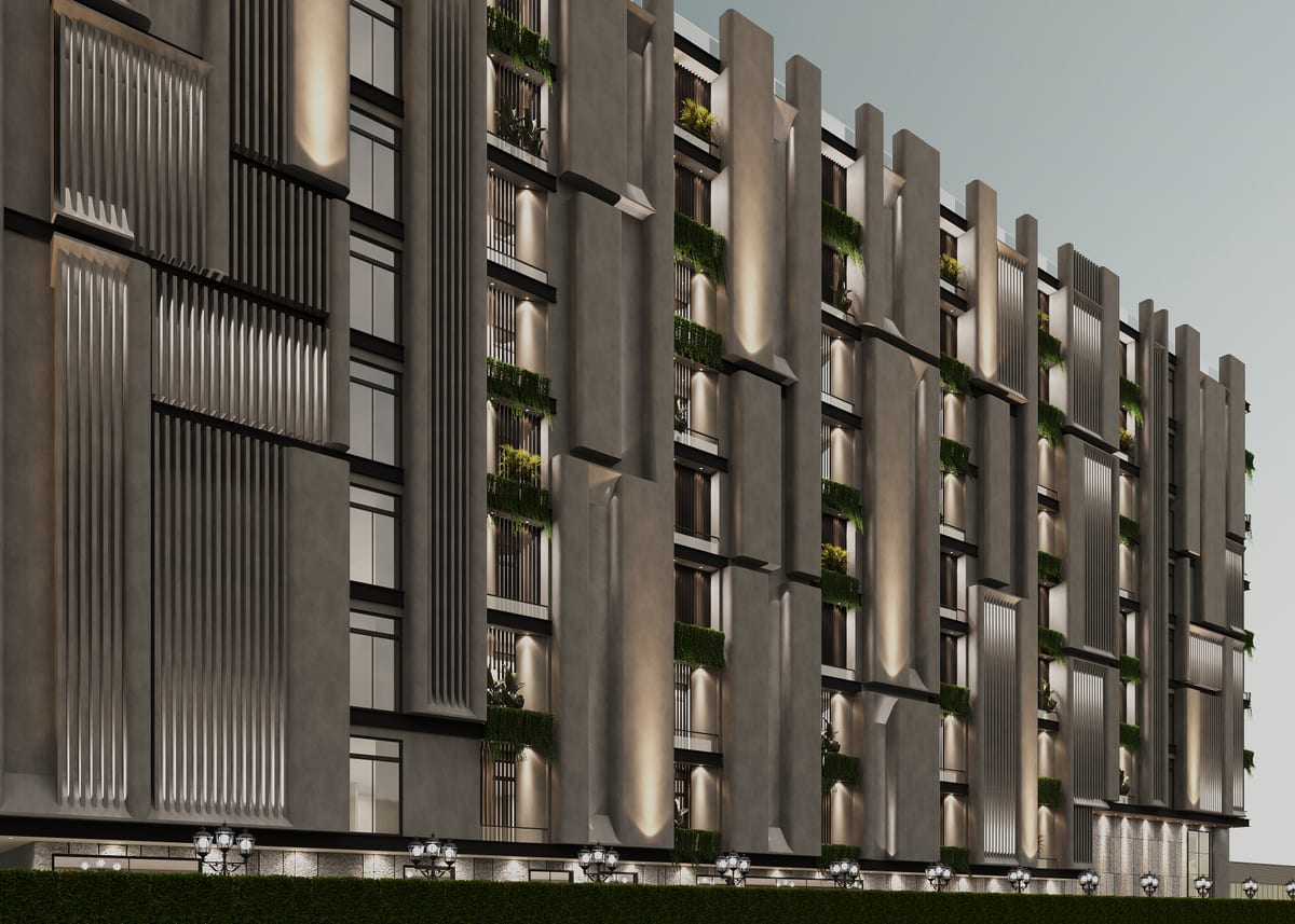 SKYLUXE exterior architecture and facade