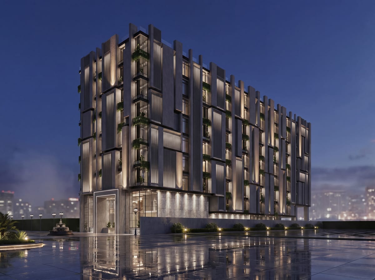 SKYLUXE exterior architecture and facade